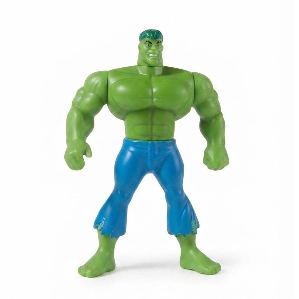 Marvel Incredible Hulk Action Figure Green Blue Pants Vtg 90s Toy Smash Lever